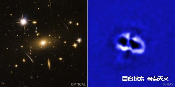 天文学家在星系团中心发现四个空隙