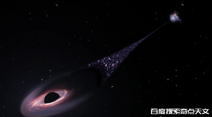 奇异的星桥!这头是星系,那头是逃逸的黑洞? 奇异的星桥!这头是星系,那头是逃逸的黑洞?