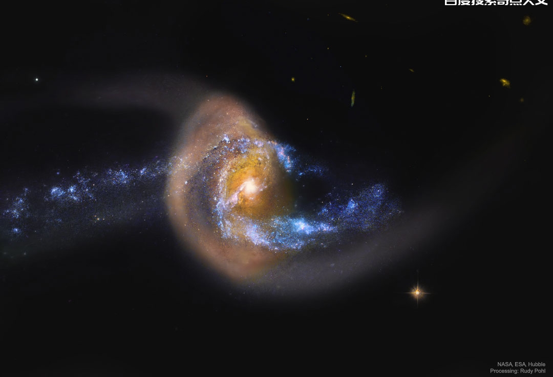 NGC 7714: 星系碰撞后的星爆活动 NGC 7714: 星系碰撞后的星爆活动