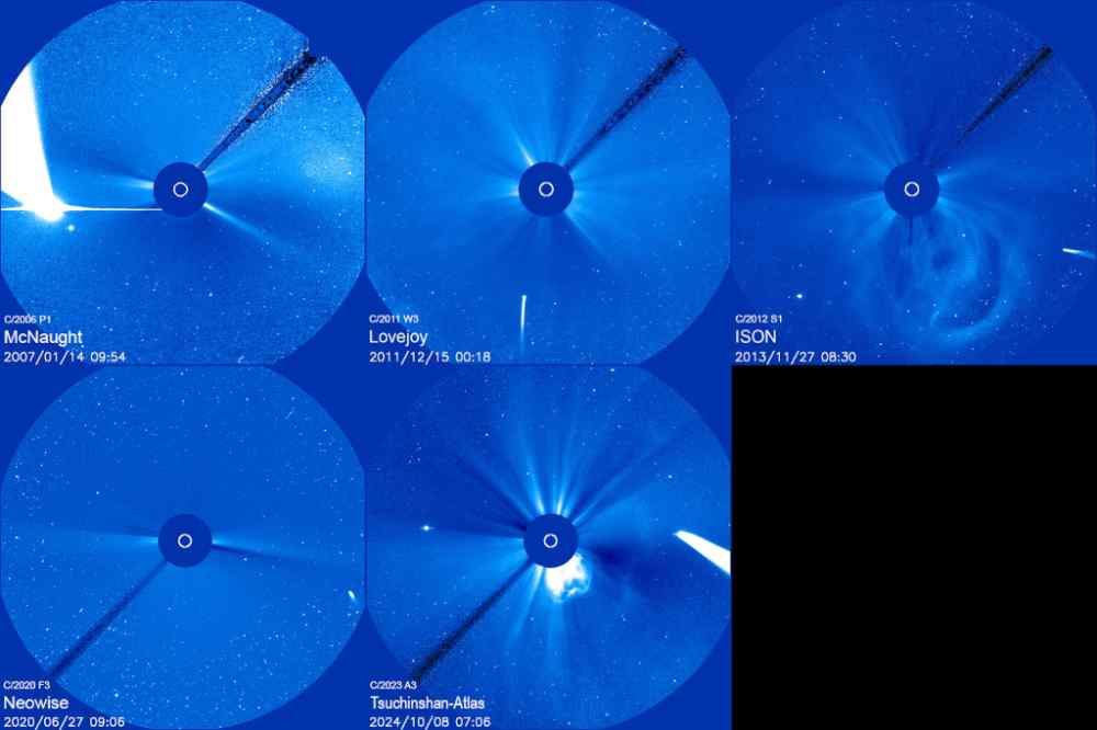 五颗明亮彗星的SOHO卫星影像 五颗明亮彗星的SOHO卫星影像