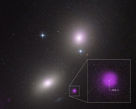 中等质量黑洞在NGC 6099星系中被观测到吞噬恒星的配图