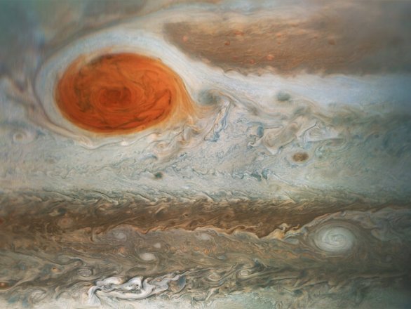 木星的大红斑的特写
